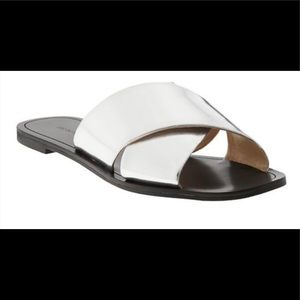 Banana Republic Celina silver cross strap flats